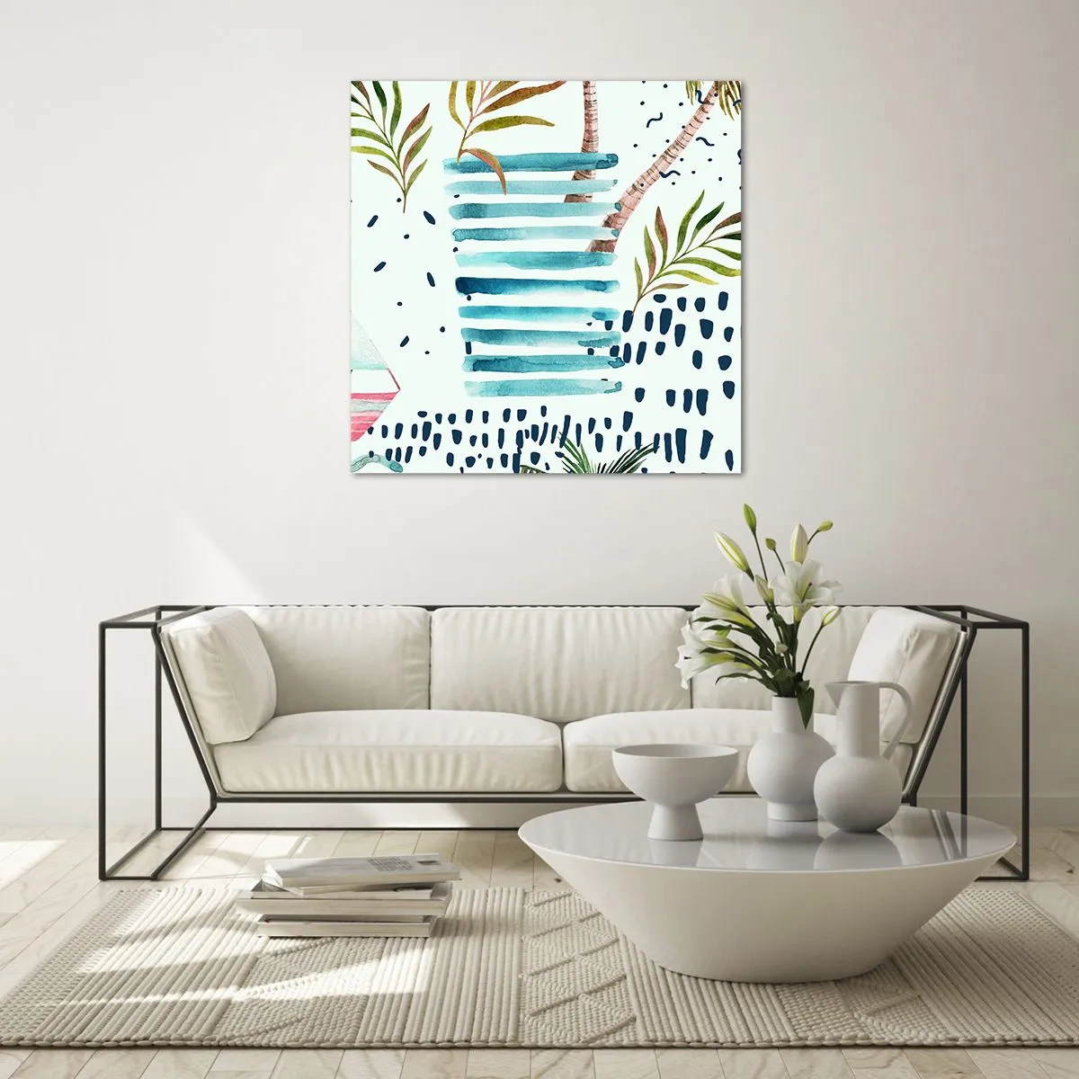 Glasbild - Bild auf glas - Urlaub unter Palmen - 70x70 cm