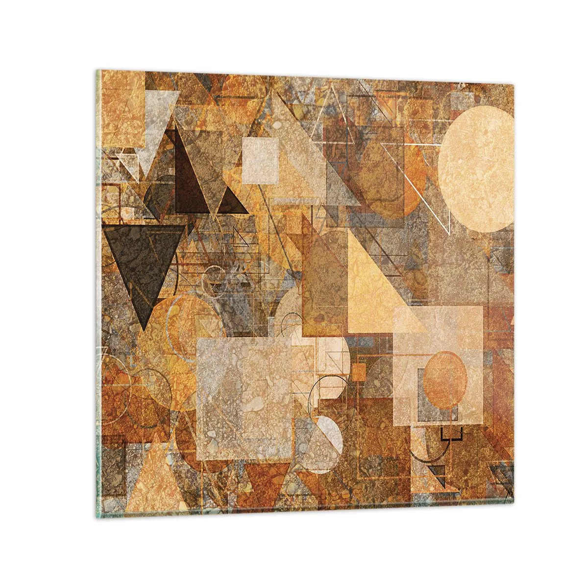 Glasbild - Bild auf glas - Eine kubistische Studie aus Bronze - 40x40 cm
