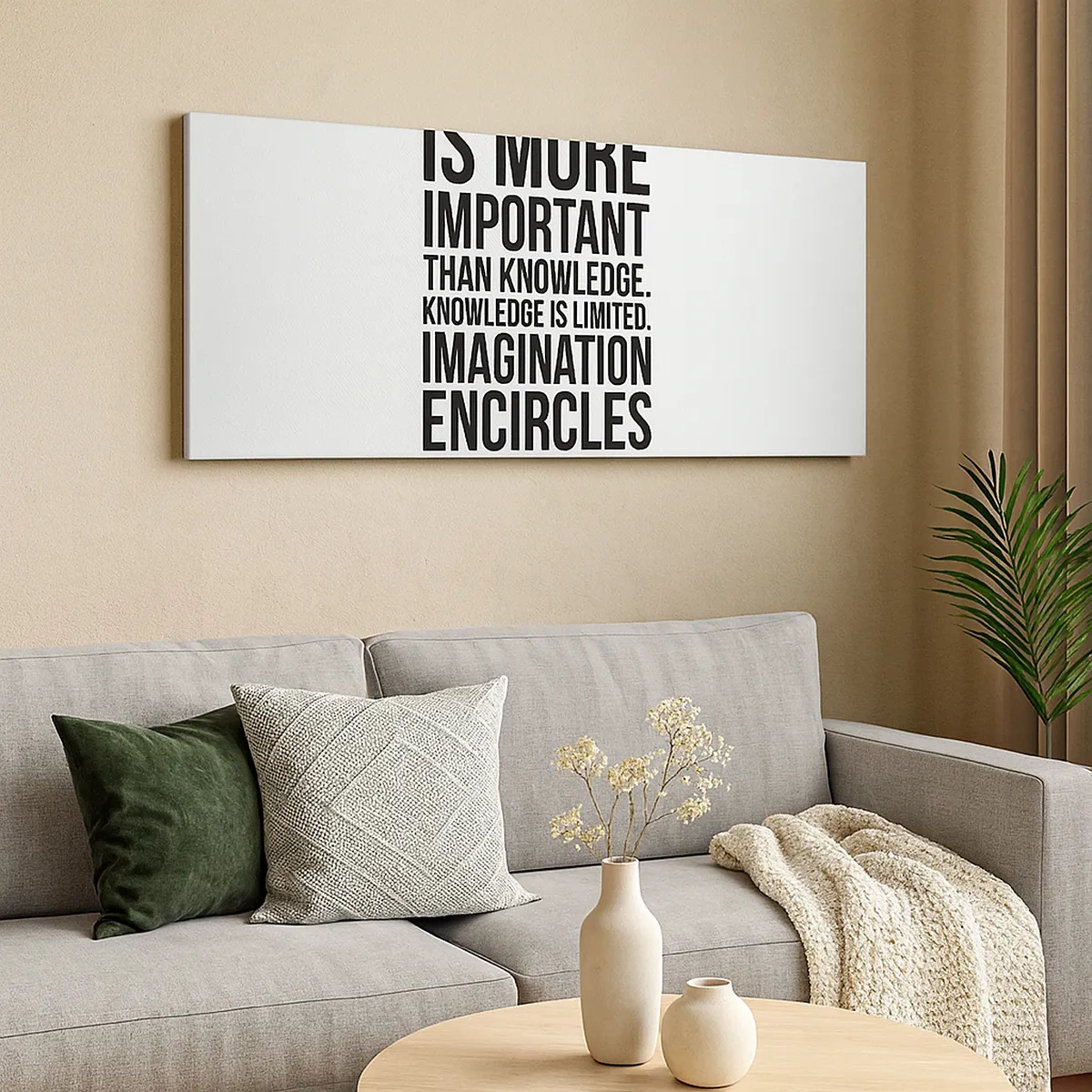 Bild auf Leinwand - Leinwandbild - Einstein über die Kraft der Vorstellungskraft - 30x30 cm