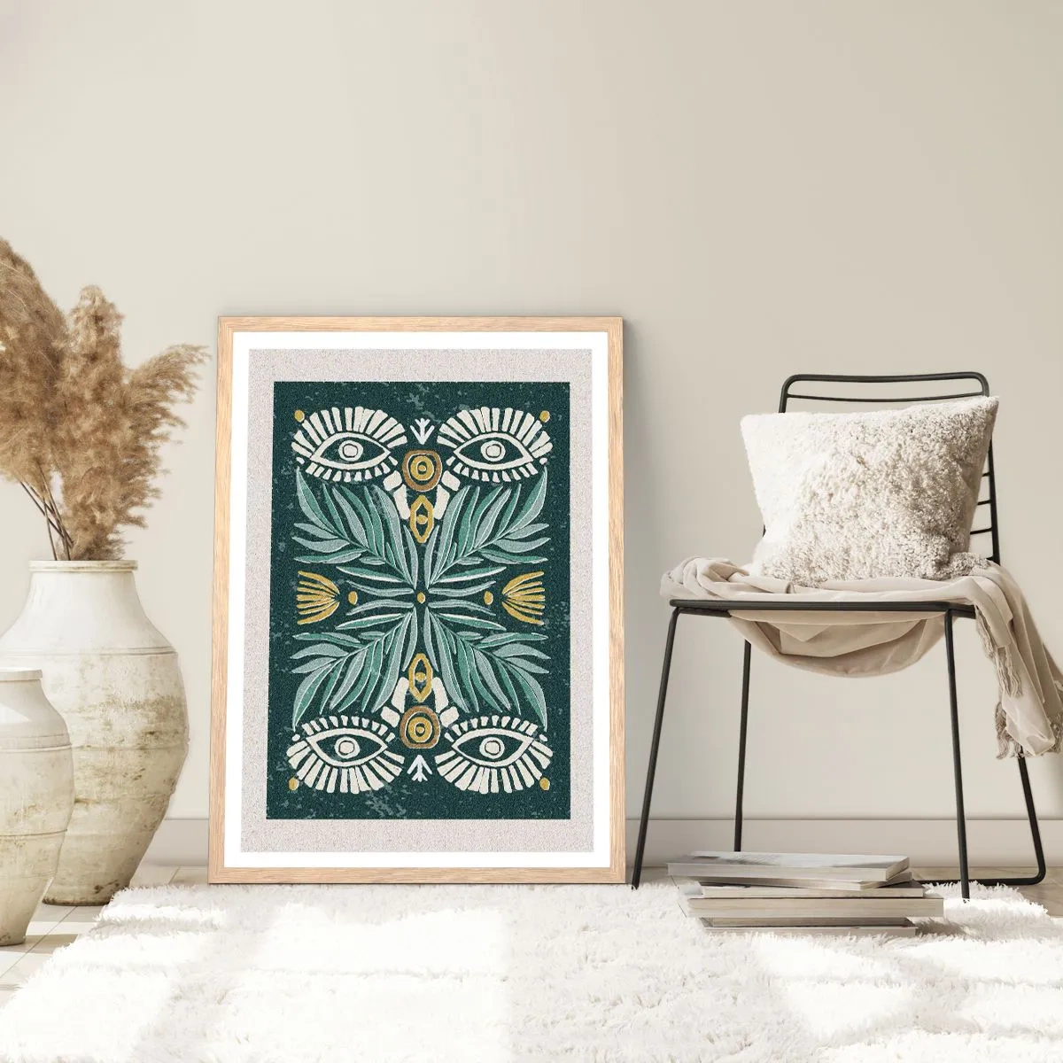 Poster in einem Rahmen aus heller Eiche - Wie ein Volksausschnitt - 50x70 cm