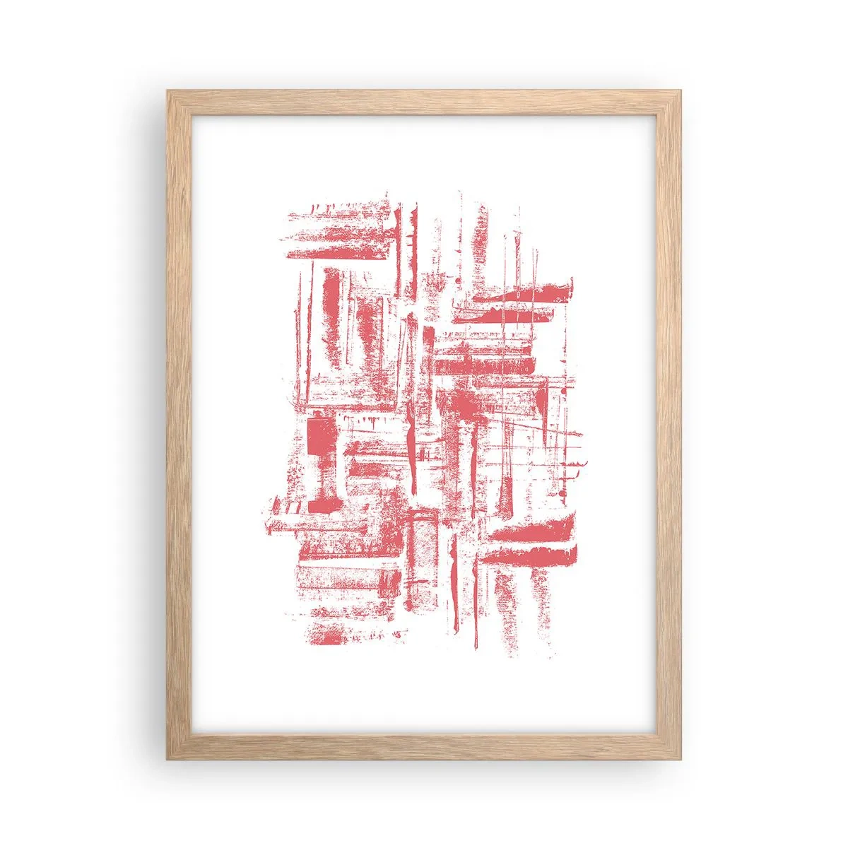Poster in einem Rahmen aus heller Eiche - Die rote Stadt - 30x40 cm