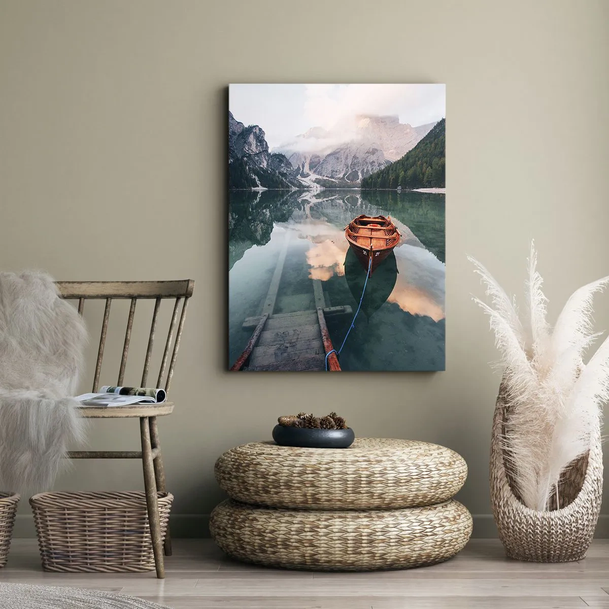 Bild auf Leinwand - Leinwandbild - Friedlicher Schlaf der Berge - 70x100 cm