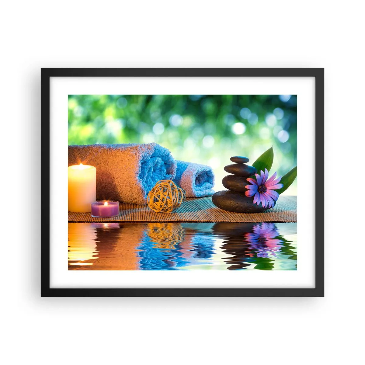 Poster in einem schwarzem Rahmen - Zeit für den Körper - 50x40 cm