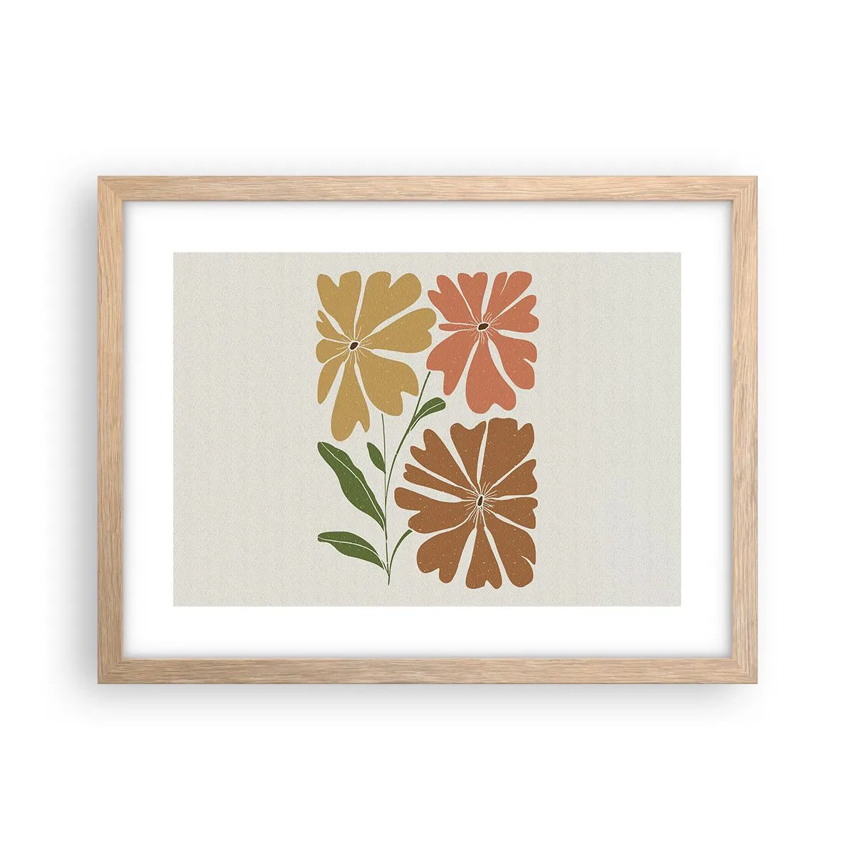 Poster in einem Rahmen aus heller Eiche - Natur und Geometrie - 40x30 cm