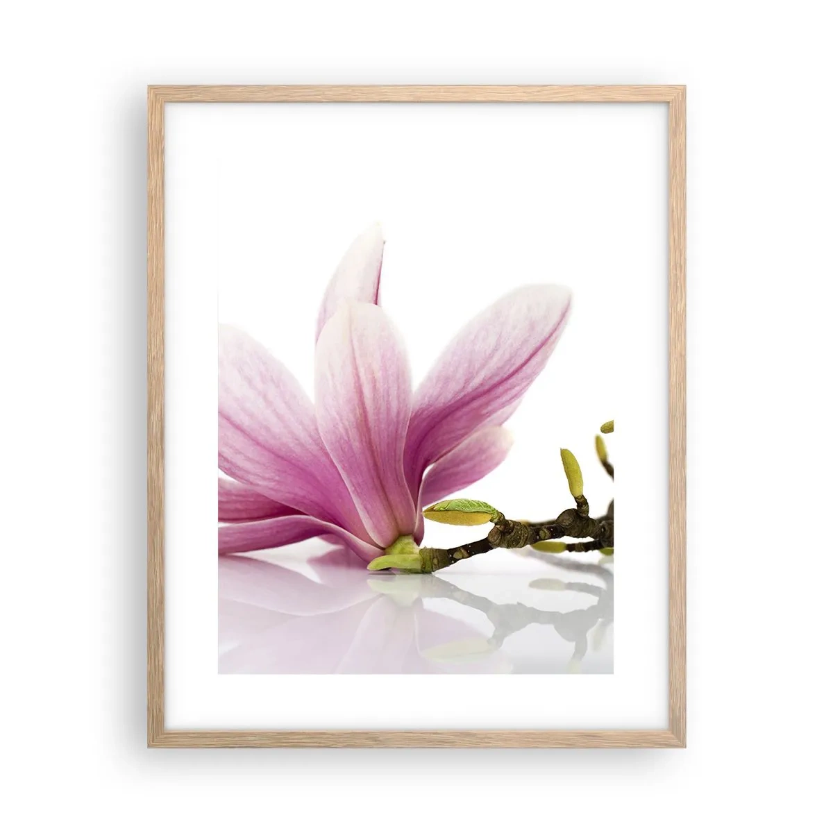 Poster in einem Rahmen aus heller Eiche - Zart wie ein Frühlingswind - 40x50 cm