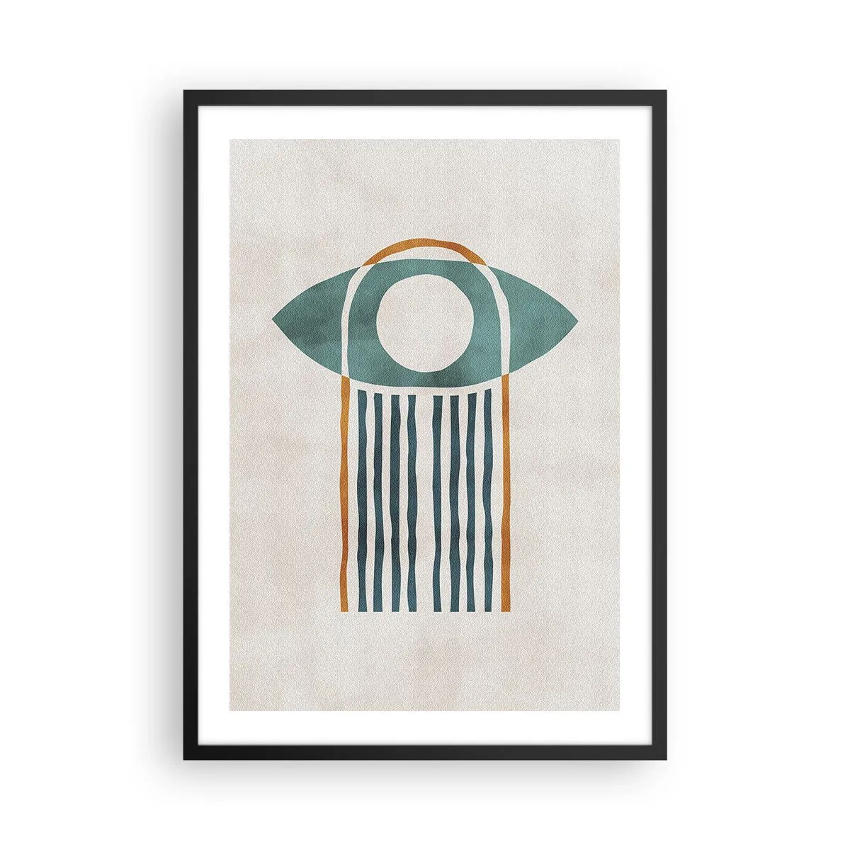 Poster in einem schwarzem Rahmen - Minimalistisches Boho-Augensymbol - 50x70cm - Zeichen und Rituale - Moderne Wanddekoration für Wohnzimmer und Schlafzimmer ARTTOR