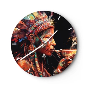 Wanduhr - Glasuhr - Magisches Ritual - 40x40 cm