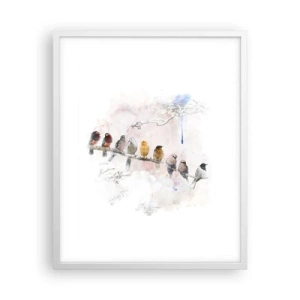 Poster in einem weißen Rahmen - Geflügeltes Treffen - 40x50 cm