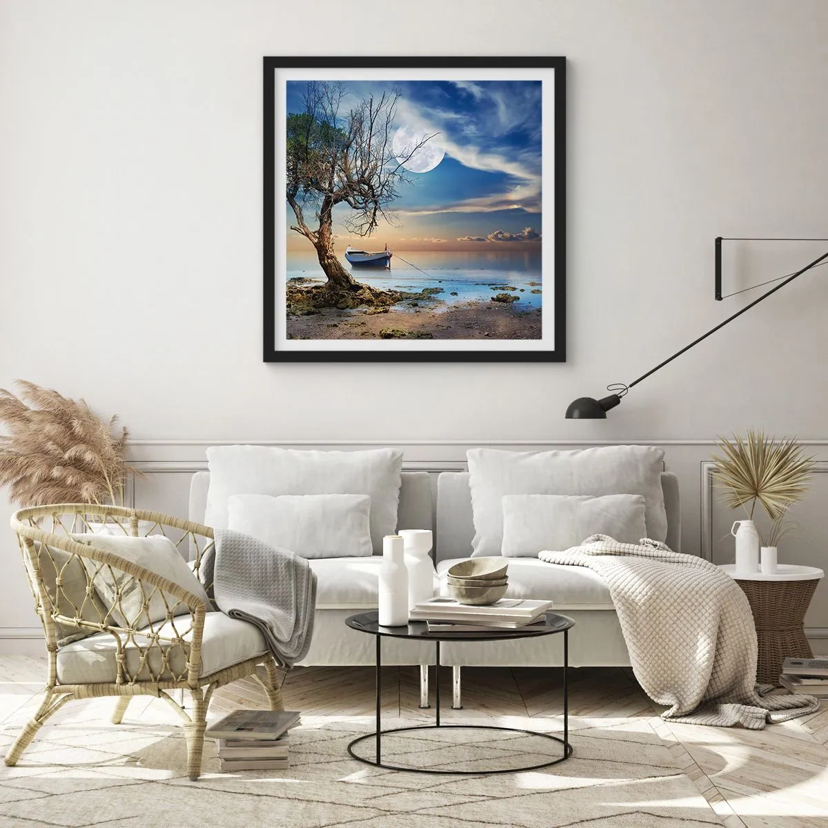 Poster in einem schwarzem Rahmen - Ist das das Ende oder der Anfang? - 60x60 cm