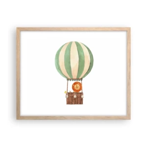 Poster in einem Rahmen aus heller Eiche - Leons Reisen - 50x40 cm