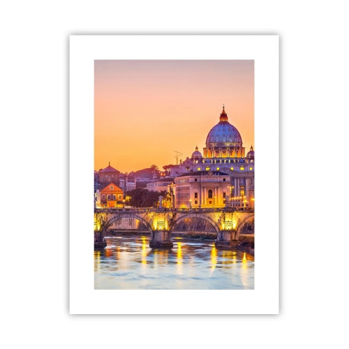 Poster - Sonnenuntergang über der ewigen Stadt - 30x40 cm