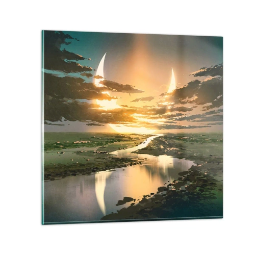 Glasbild - Bild auf glas - Irgendwo in einer weit, weit entfernten Galaxie - 30x30 cm