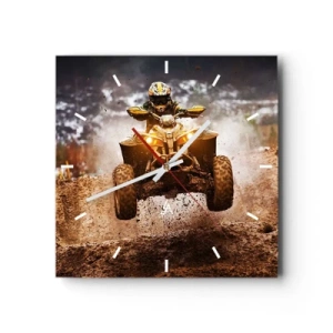 Wanduhr - Glasuhr - Kein Risiko kein Spaß - 40x40 cm