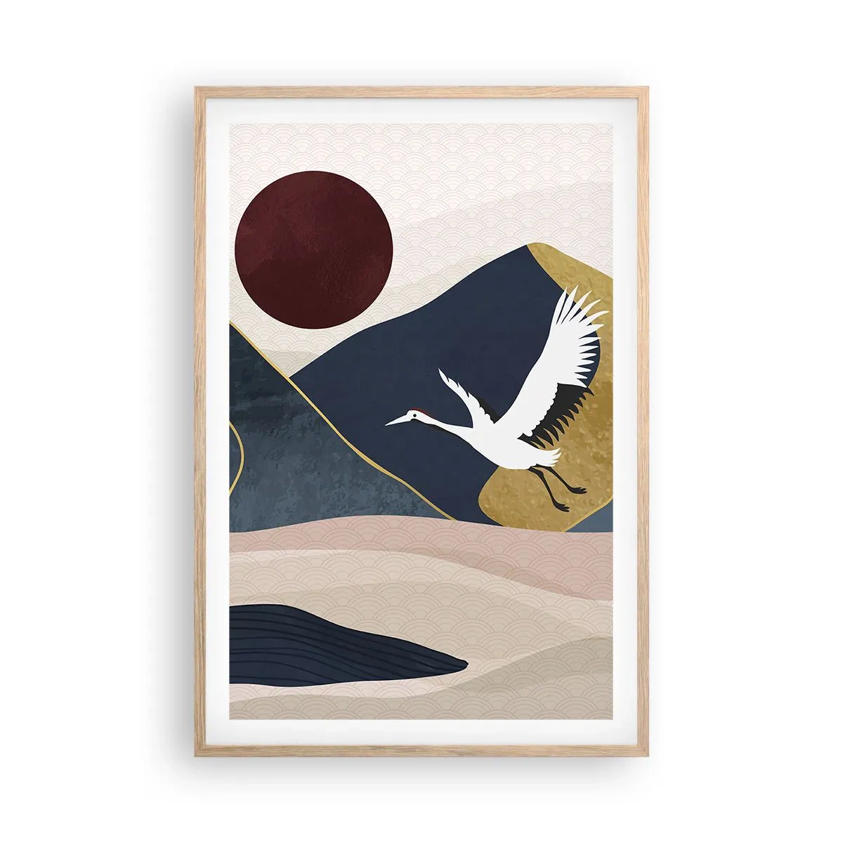 Poster in einem Rahmen aus heller Eiche - Es ist wieder ein Tag VERFLOGEN - 61x91 cm