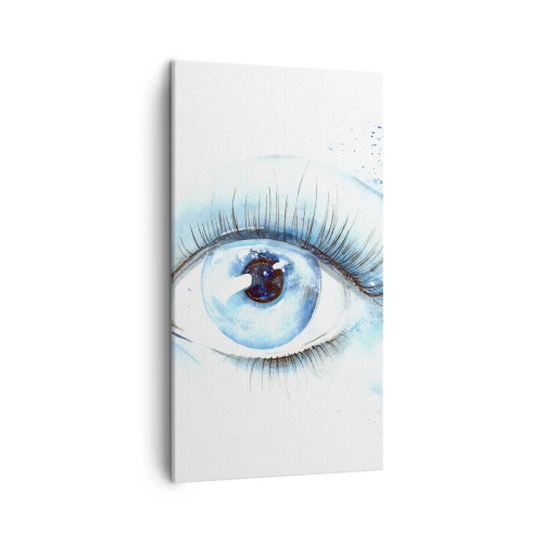 Bild auf Leinwand - Leinwandbild - Tauchen Sie ein in das Blau der Blicke - 45x80 cm