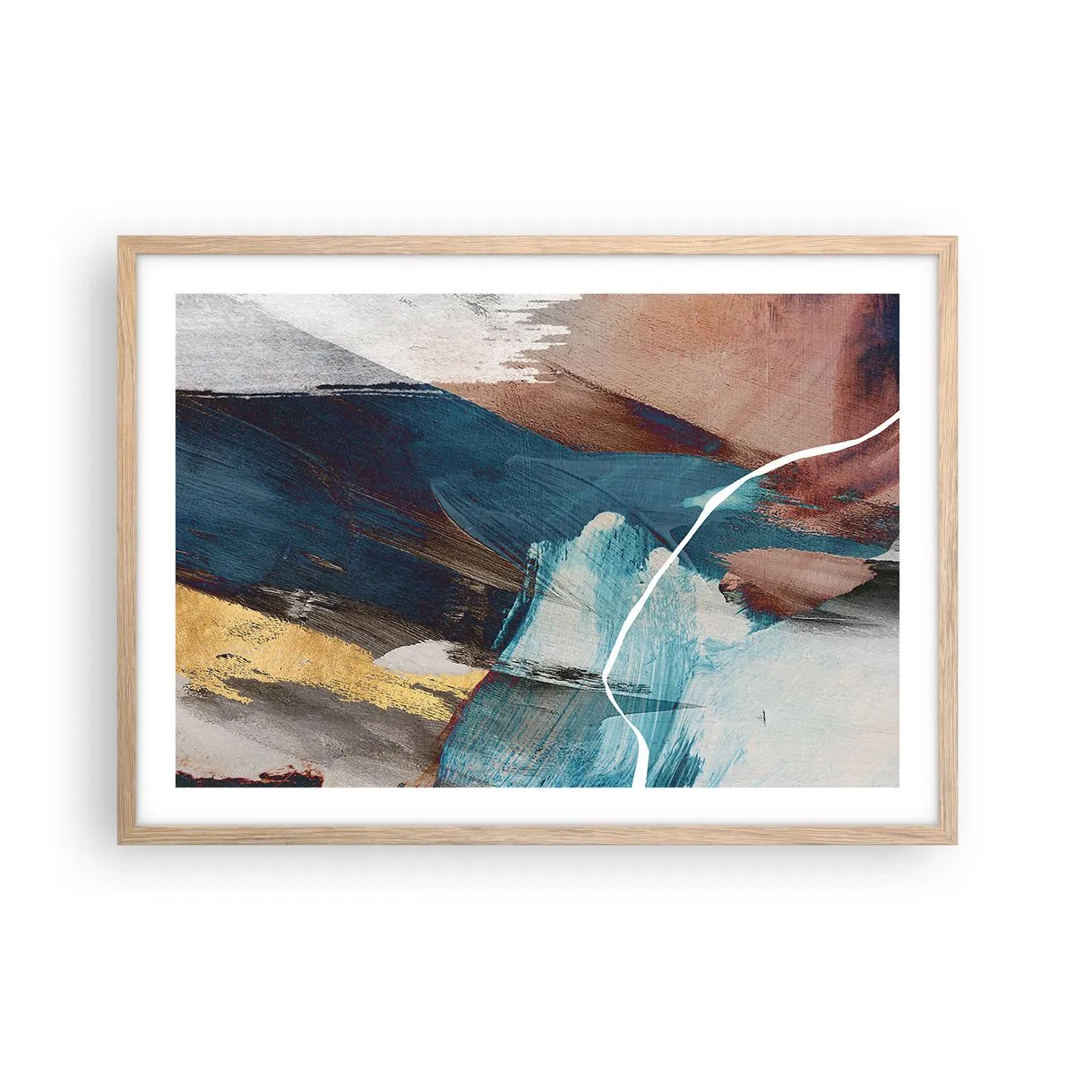 Poster in einem Rahmen aus heller Eiche - Großzügig und mit Energie - 70x50 cm