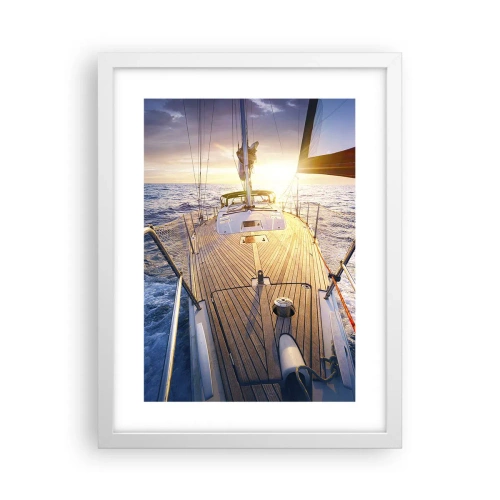 Poster in einem weißen Rahmen - Laufen unter den Wellen - 30x40 cm