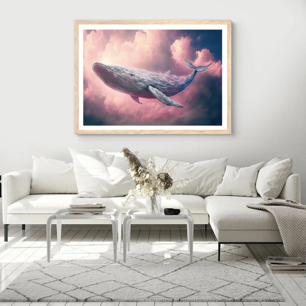 Poster in einem Rahmen aus heller Eiche - Reibe deine Augen - 91x61 cm