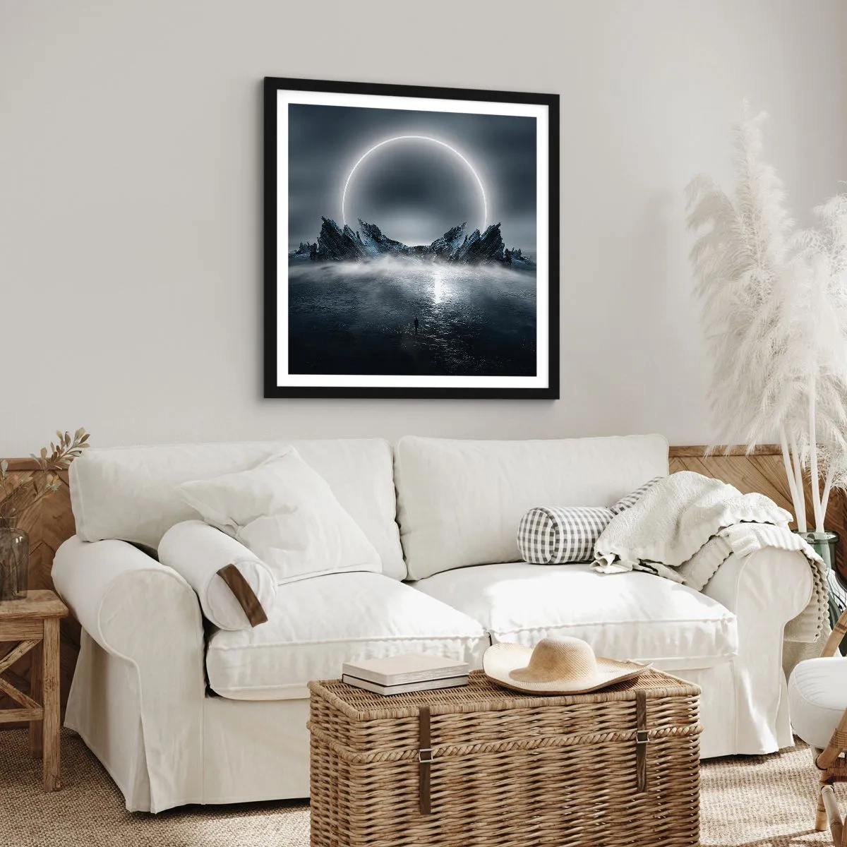 Poster in einem schwarzem Rahmen - Ende der Geschichte - 30x30 cm