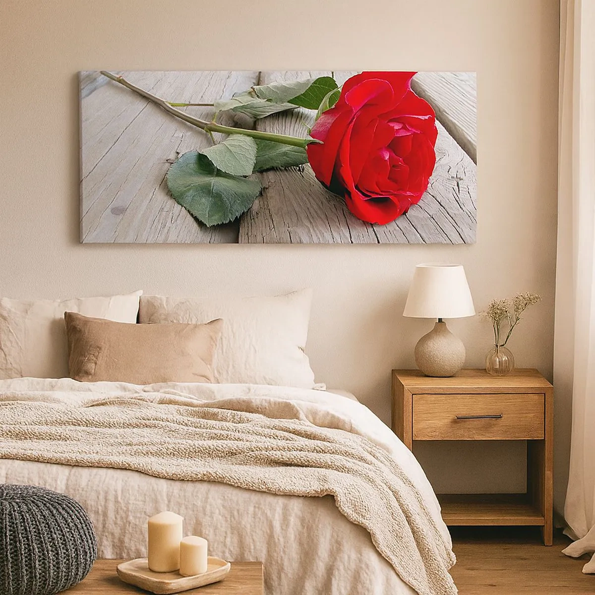 Bild auf Leinwand - Leinwandbild - Eine Studie in Scharlachrot - 100x40 cm