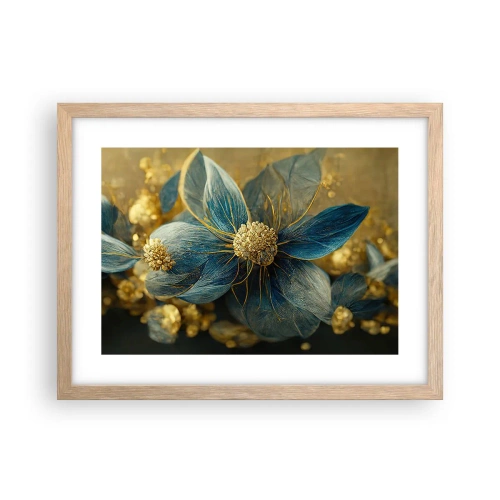 Poster in einem Rahmen aus heller Eiche - Mit Gold blühen - 40x30 cm