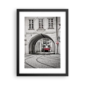Poster in einem schwarzem Rahmen - Durch das Stadtlabyrinth - 30x40 cm