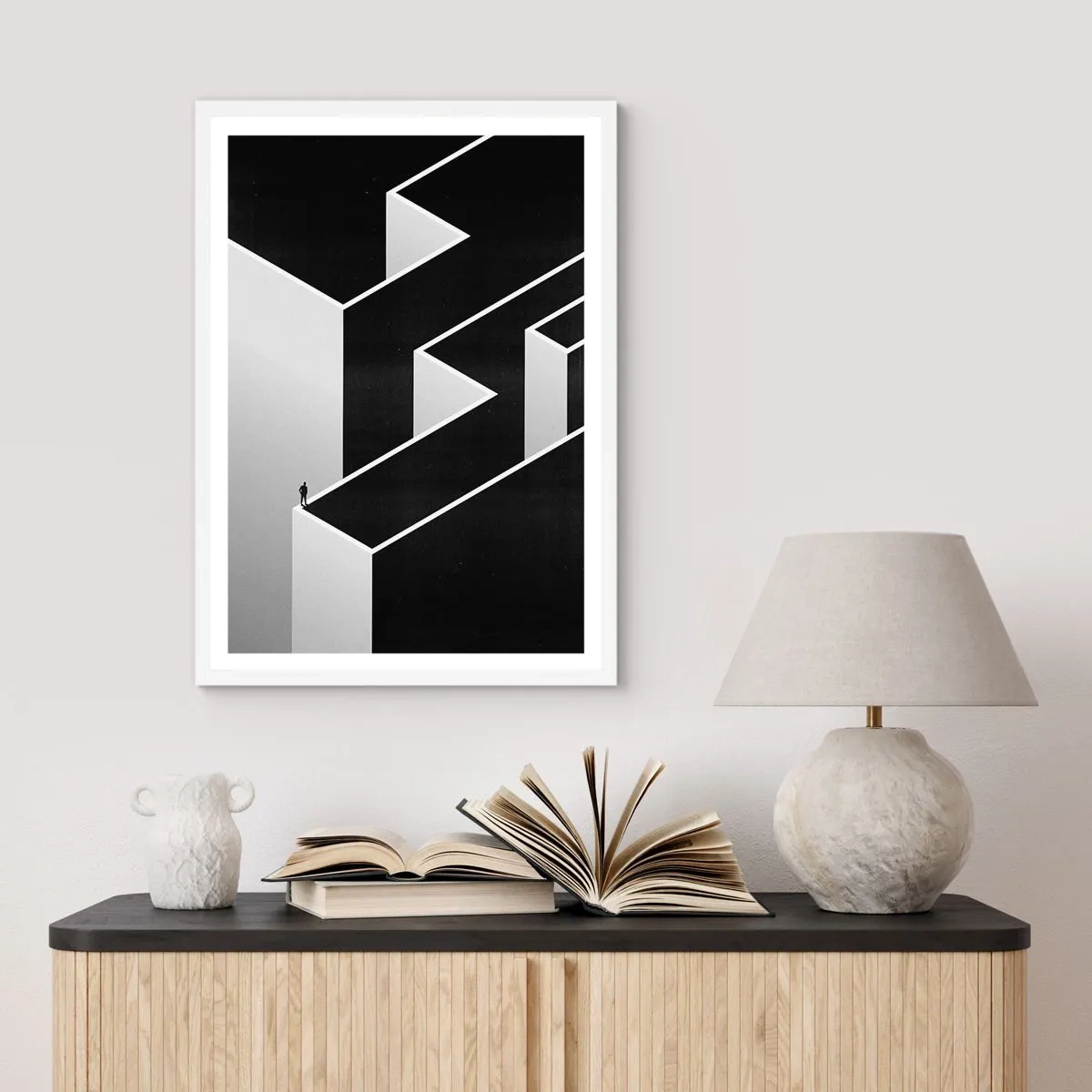 Poster in einem weißen Rahmen - Einsamkeit an der Spitze - 61x91 cm