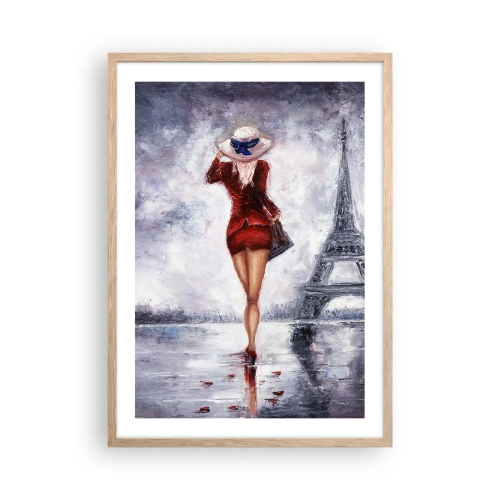 Poster in einem Rahmen aus heller Eiche - Pariser Symbole - 50x70 cm