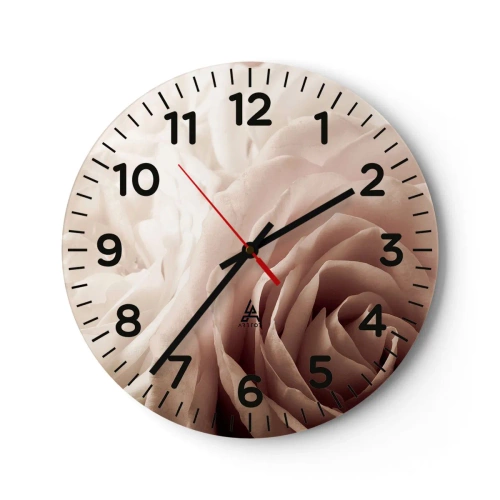 Wanduhr - Glasuhr - Im Herzen der Rose - 40x40 cm
