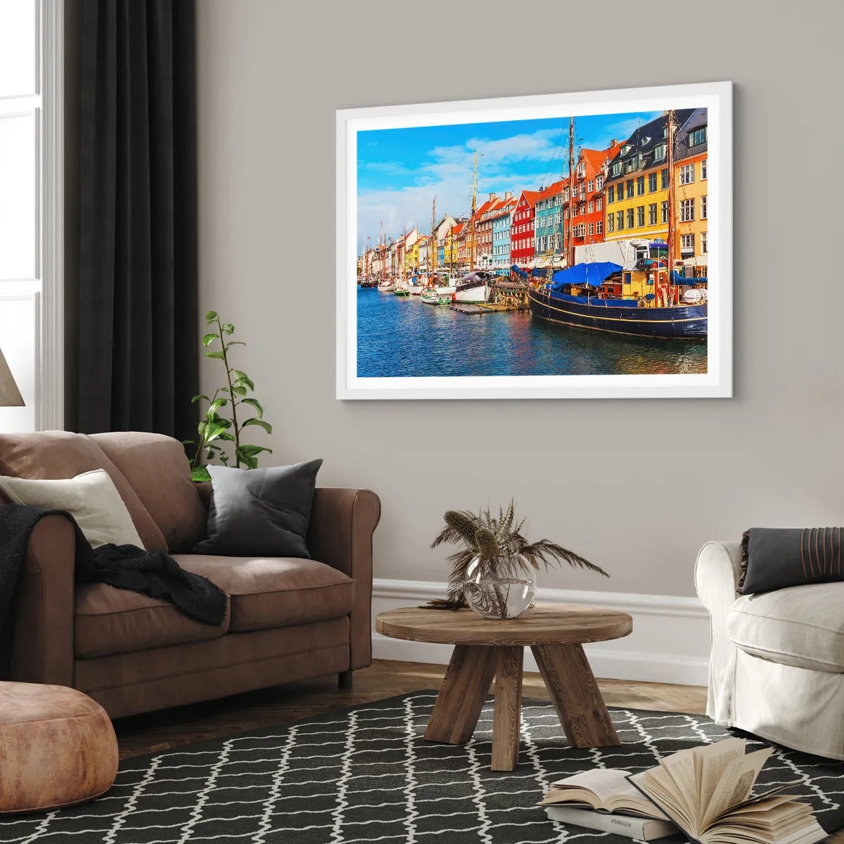 Poster in einem weißen Rahmen - Fröhlicher Kai - 40x30 cm