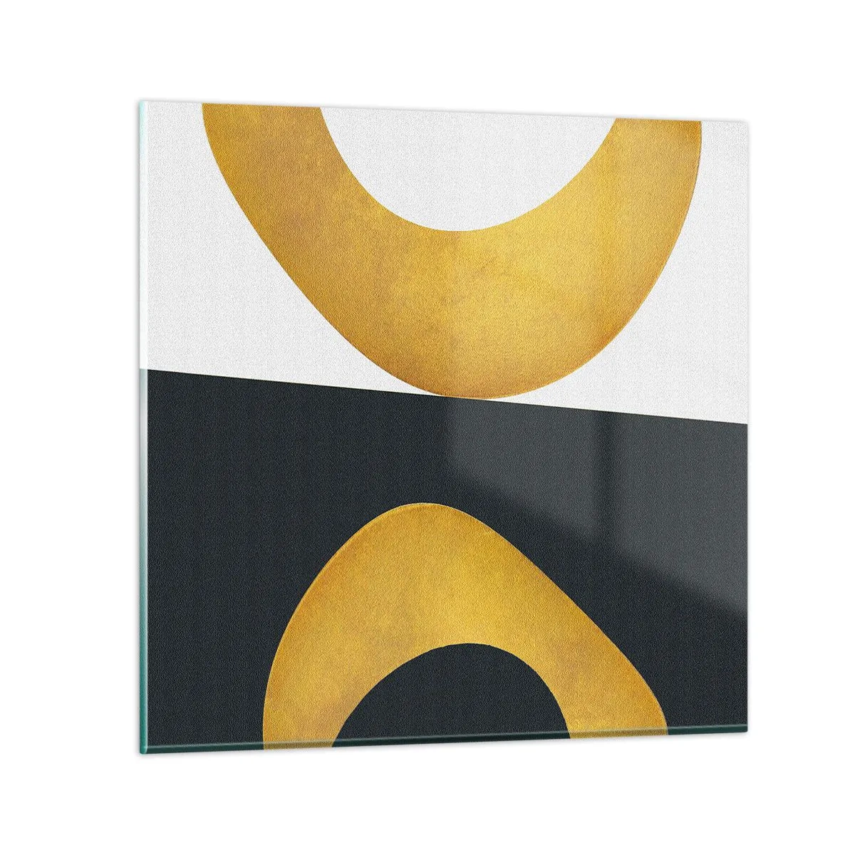 Glasbild - Bild auf glas - Erstens: Gold - 50x50 cm