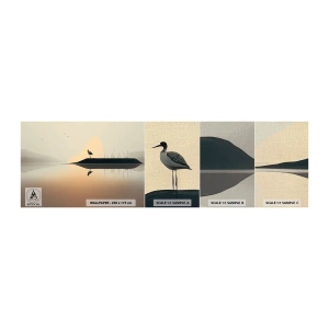 Fototapeten Muster Premium Canvas - Herr am See - Vogel, Landschaft, Minimalismus - 100x30 cm