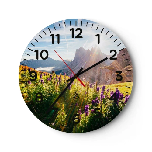 Wanduhr - Glasuhr - Das geheime Leben der Kräuter - 40x40 cm