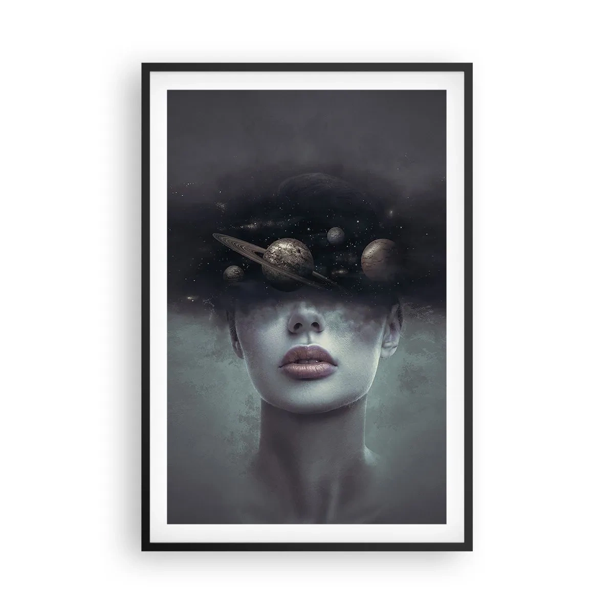 Poster in einem schwarzem Rahmen - Und die Planeten spielen verrückt ... - 61x91 cm
