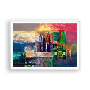 Poster in einem weißen Rahmen - Beziehungen und Emotionen - 100x70 cm