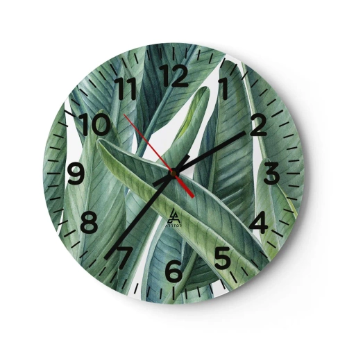 Wanduhr - Glasuhr - An und für sich Grün - 40x40 cm