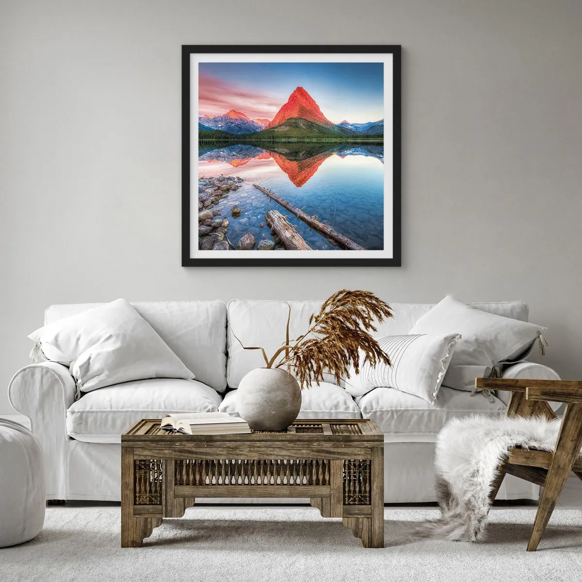Poster in einem schwarzem Rahmen - Hitze und Kälte - 60x60 cm