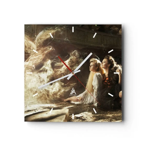 Wanduhr - Glasuhr - Und es gab Poesie - 40x40 cm