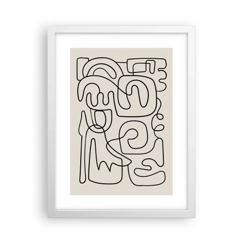 Poster in einem weißen Rahmen - Folge der Spur - 30x40 cm