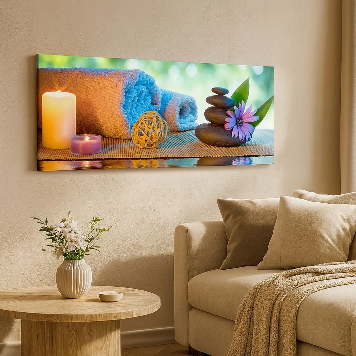 Bild auf Leinwand - Leinwandbild - Zeit für den Körper - 100x40 cm