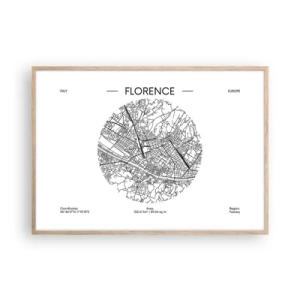 Poster in einem Rahmen aus heller Eiche - Anatomie von Florenz - 100x70 cm