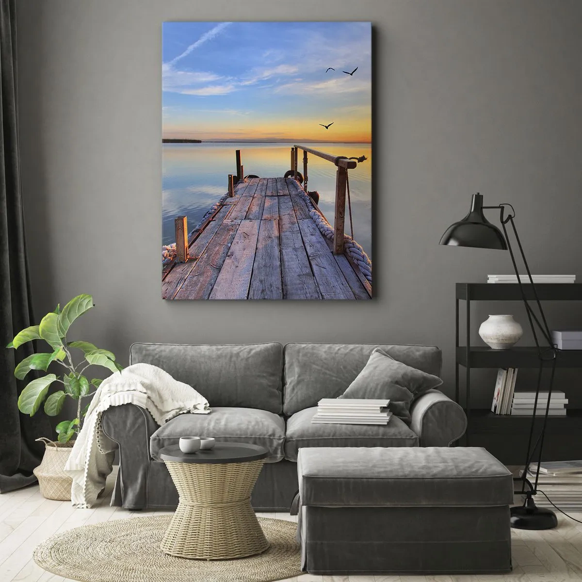 Bild auf Leinwand - Leinwandbild - Lauf direkt der Sonne entgegen - 45x80 cm