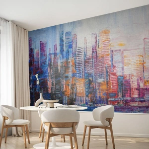 Fototapete Standard Eco - Fröhliche Metropole - Stadt, Die Architektur, Wolkenkratzer - 350x256 cm