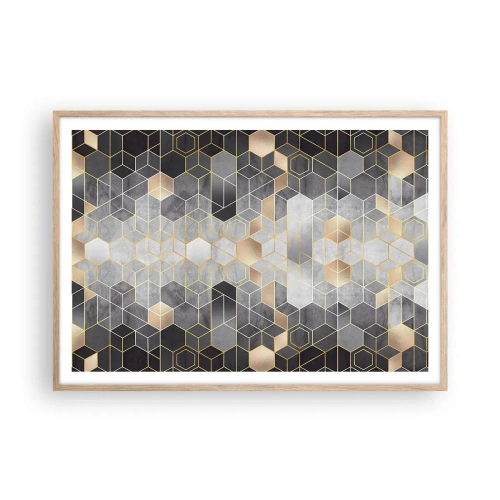 Poster in einem Rahmen aus heller Eiche - Diamant-Komposition - 100x70 cm