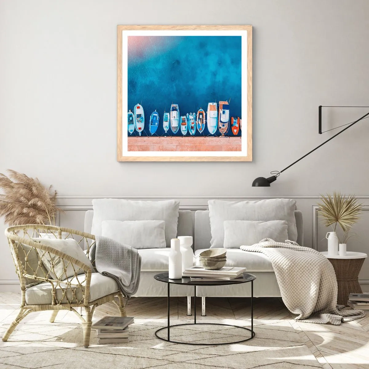 Poster in einem Rahmen aus heller Eiche - In einer Reihe - 40x40 cm