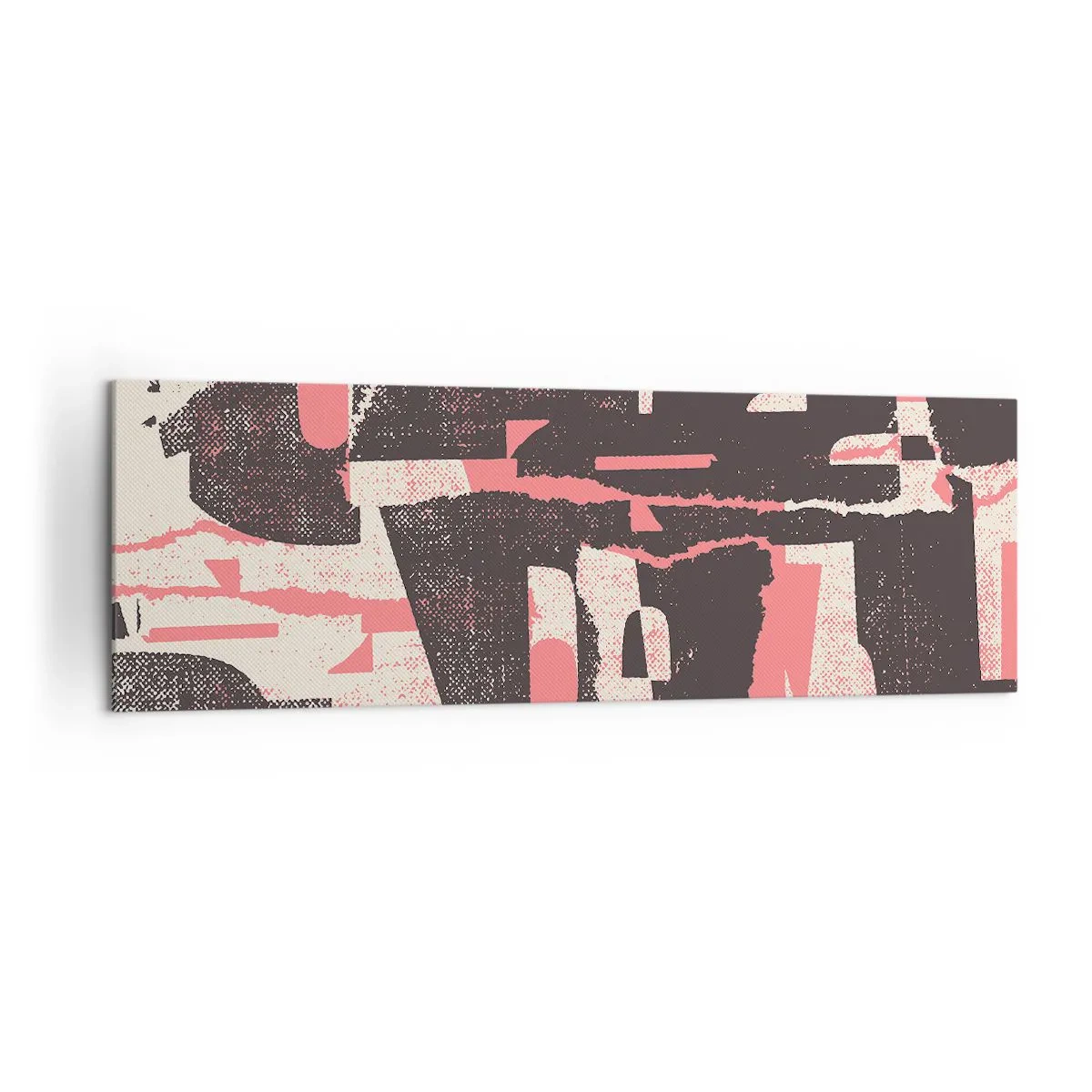 Bild auf Leinwand - Leinwandbild - Eine abstrakte Komposition in Rosa- und Brauntönen. - 160x50cm - All dieser Lärm - Moderne Wanddekoration für Wohnzimmer und Schlafzimmer ARTTOR