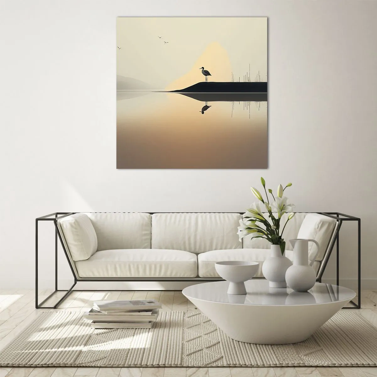 Glasbild - Bild auf glas - Herr am See - 40x40 cm