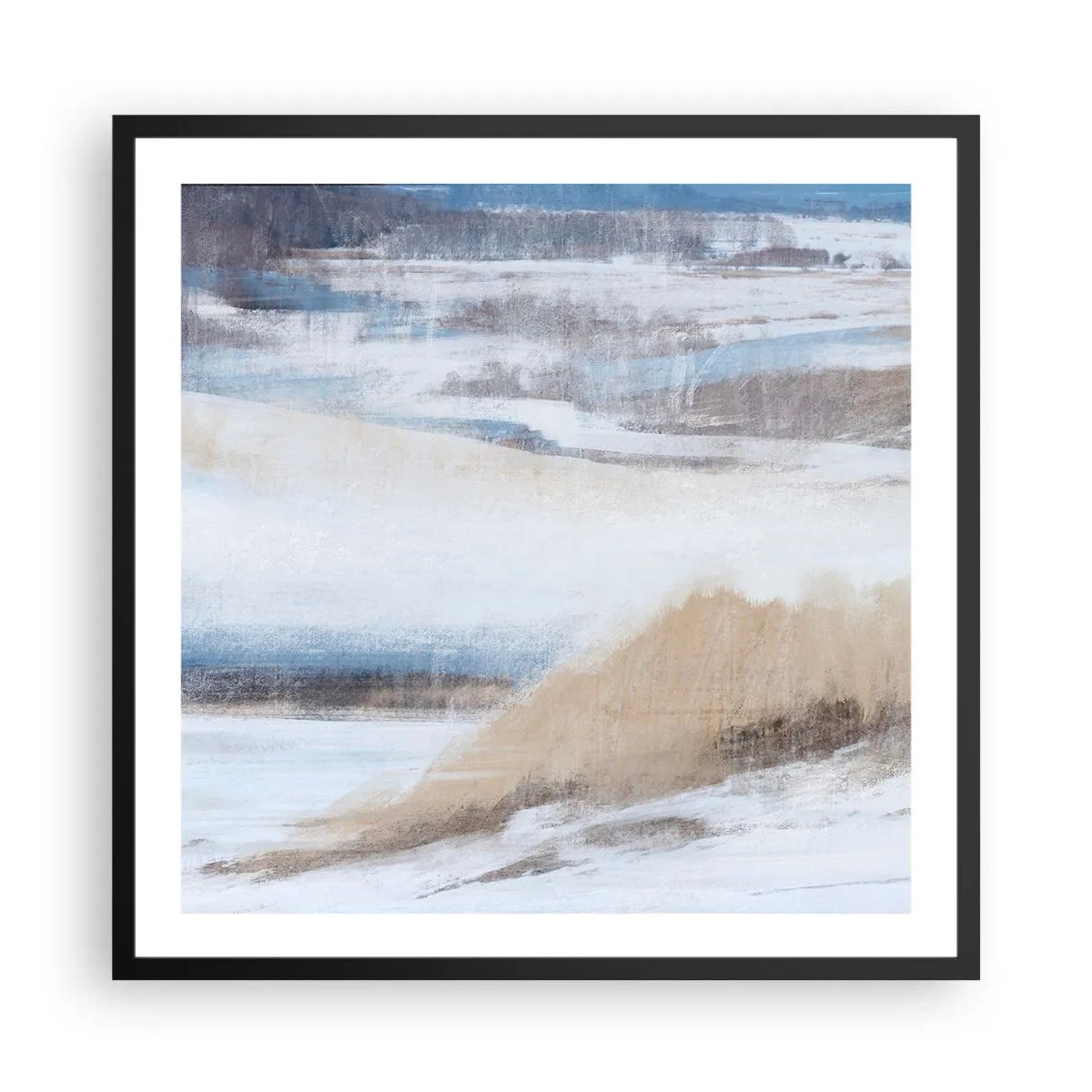 Poster in einem schwarzem Rahmen - Winterkomposition - 60x60 cm