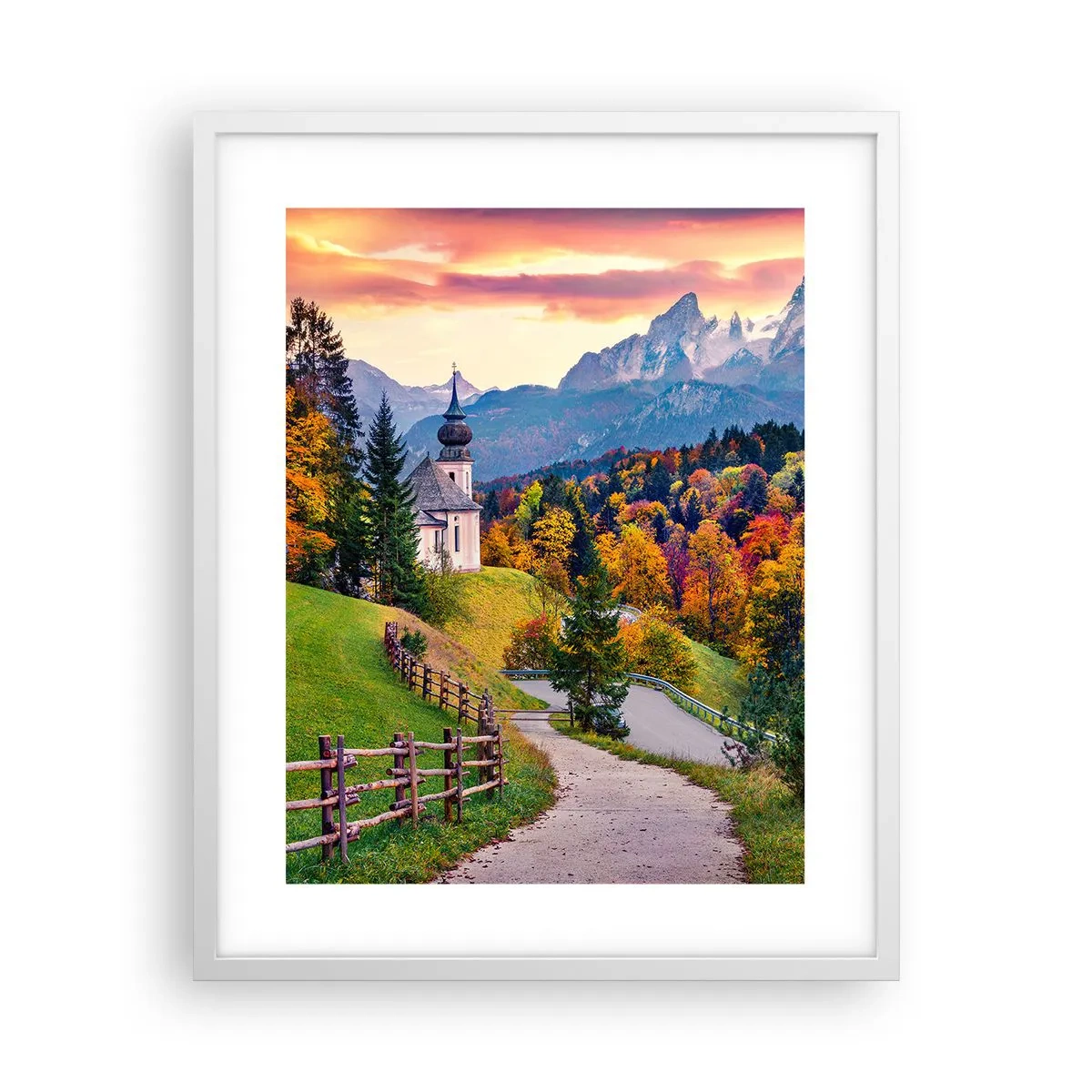 Poster in einem weißen Rahmen - Landschaftsartige Malerei - 40x50 cm
