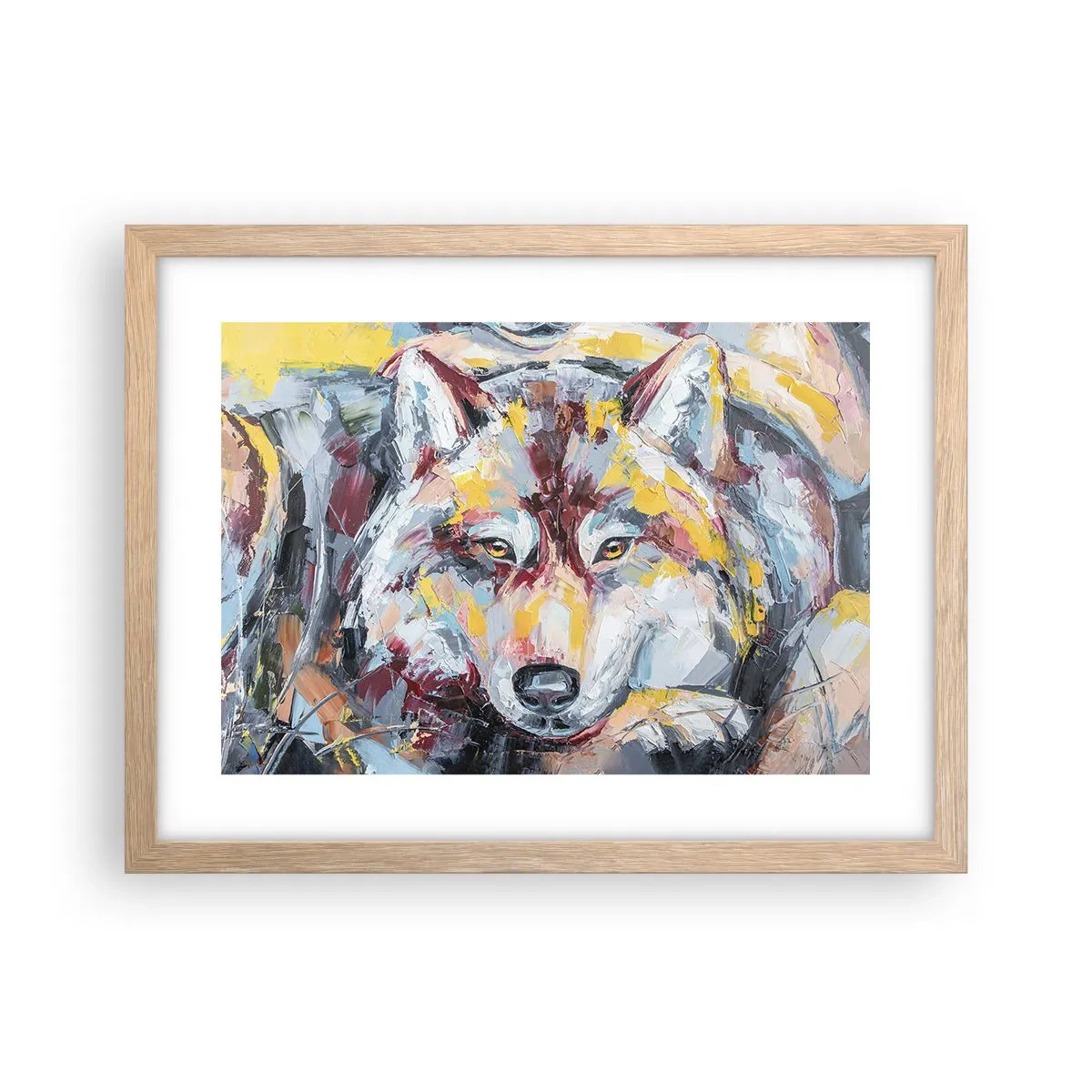 Poster in einem Rahmen aus heller Eiche - Seelenfrieden unter den Lieben - 40x30 cm
